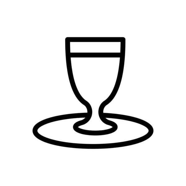 Vector Vino Icono Línea Delgada — Archivo Imágenes Vectoriales