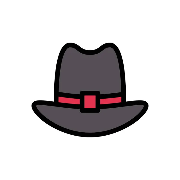 Sombrero Vector Icono Color Plano — Archivo Imágenes Vectoriales