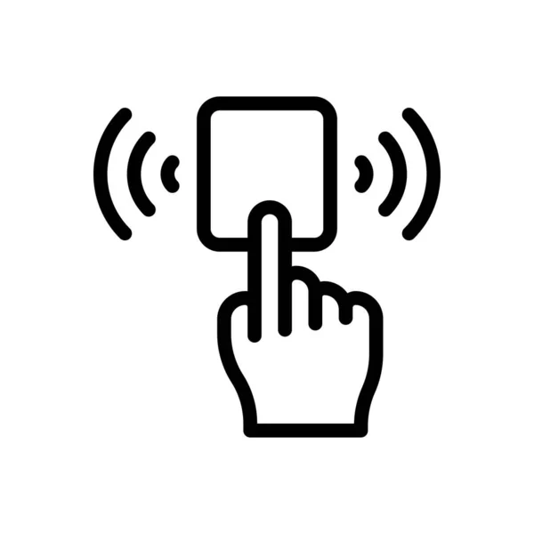 Finger Tippen Auf Drahtlosen Vektor Thin Line Icon — Stockvektor