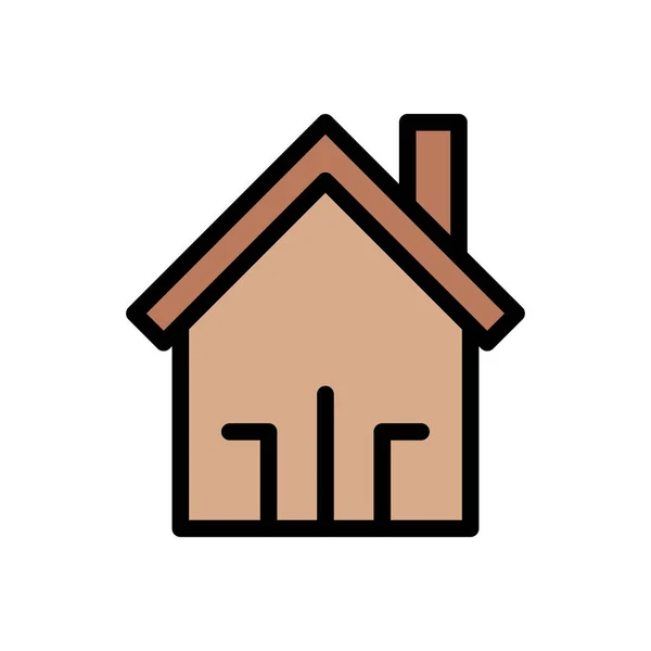 Haus Vektor Flache Farbe Symbol — Stockvektor