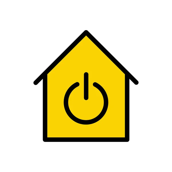 House Shutdown Vector Flat Color Icon — Stock Vector