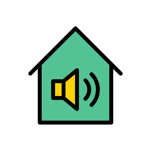 House Volume Vector Flat Color Icon — Stock Vector