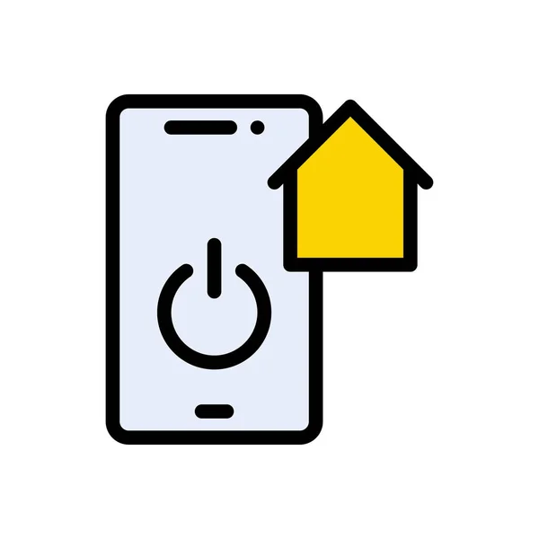 Mobiele Uitschakeling Vector Vlakke Kleur Pictogram — Stockvector