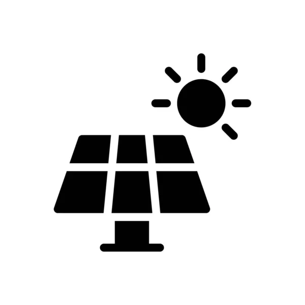 Painel Solar Vetor Glifo Plana Ícone —  Vetores de Stock