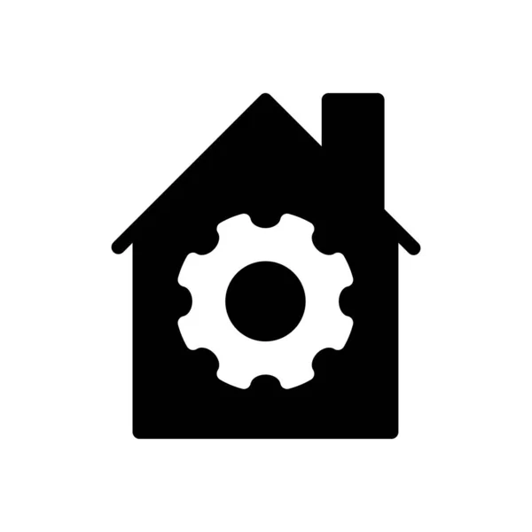 Haus Reparatur Vektor Glyphen Flaches Symbol — Stockvektor