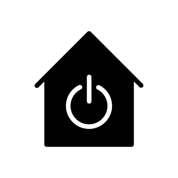 Home Shutdown Vector Glifo Icono Plano — Vector de stock