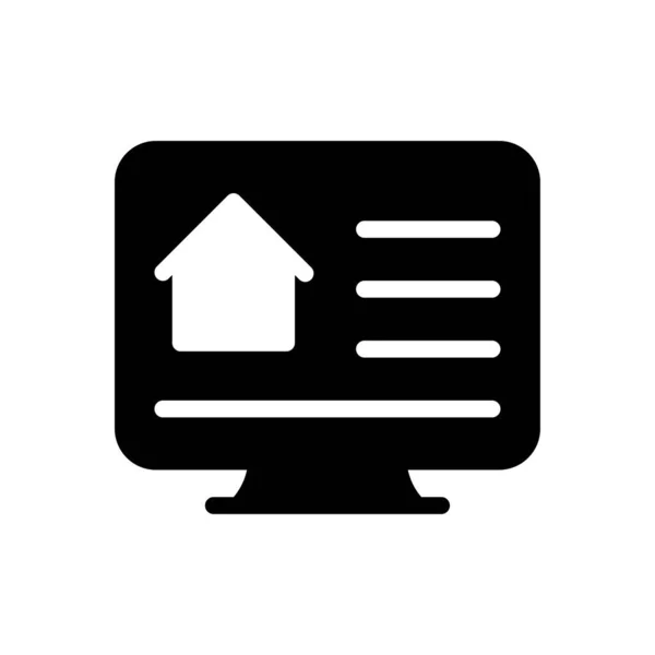 Bildschirm Home Vektor Glyphen Flaches Symbol — Stockvektor