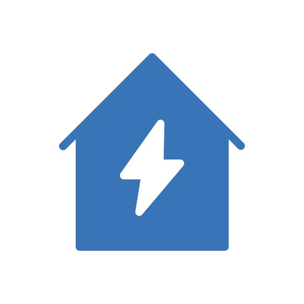 Huis Flash Power Vector Glyph Kleur Pictogram — Stockvector