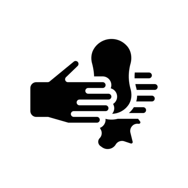 Hand Vector Glyph Flat Icon — Stock Vector