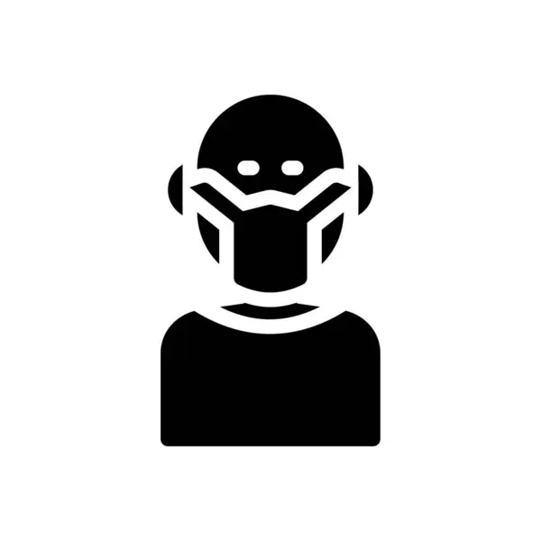 Face Mask Vector Glyph Flat Icon — Stock Vector