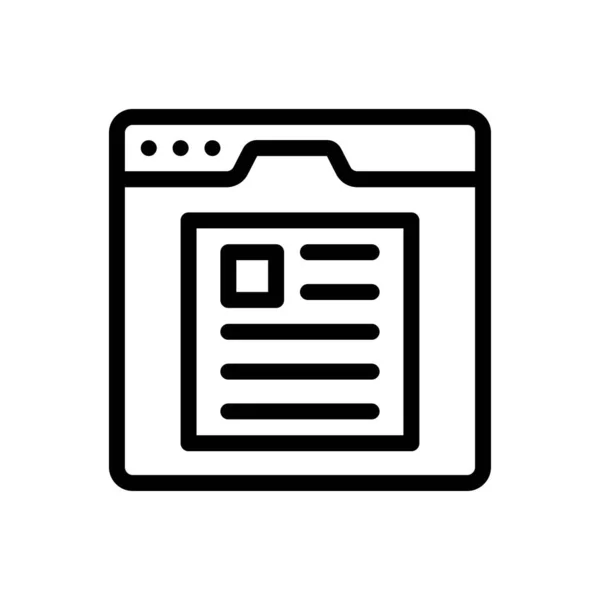 Webpage Vector Thin Line Icon — 스톡 벡터