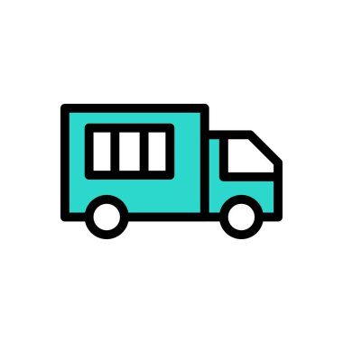 Web sitesi tasarımı ve masaüstü zarfları için kamyon simgesi, geliştirme. premium paket.