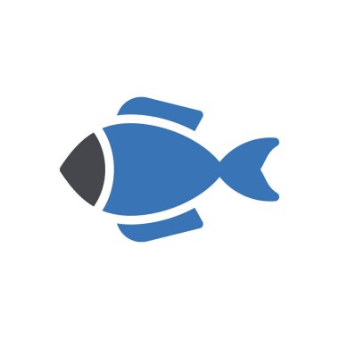 Web sitesi tasarımı ve masaüstü zarfları için balık simgesi geliştirme. premium paket.