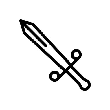 Web sitesi tasarımı ve masaüstü zarfları için kılıç simgesi, geliştirme. premium paket.