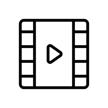 Web sitesi tasarımı ve masaüstü zarfları için video simgesi, geliştirme. premium paket.