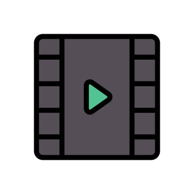 Web sitesi tasarımı ve masaüstü zarfları için video simgesi, geliştirme. premium paket.