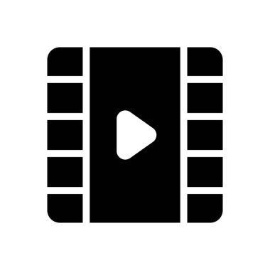 Web sitesi tasarımı ve masaüstü zarfları için video simgesi, geliştirme. premium paket.