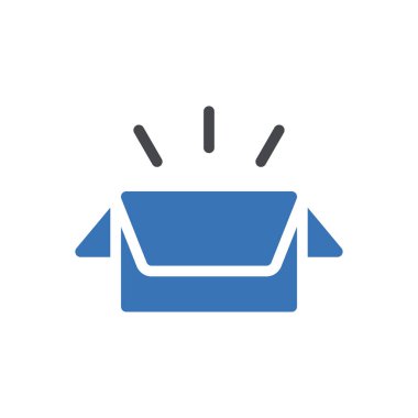 Web sitesi tasarımı ve masaüstü zarfları için kutu simgesi, geliştirme. premium paket.