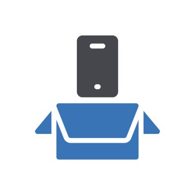 Web sitesi tasarımı ve masaüstü zarfları için kutu simgesi, geliştirme. premium paket.