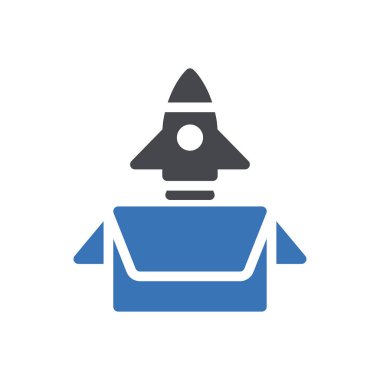 Web sitesi tasarımı ve masaüstü zarfları için paket simgesi, geliştirme. premium paket.