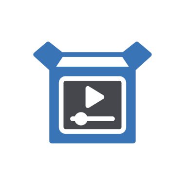 Web sitesi tasarımı ve masaüstü zarfları için kutu simgesi, geliştirme. premium paket.