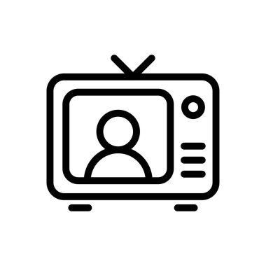 İnternet sitesi tasarımı ve masaüstü zarfları için televizyon simgesi, geliştirme. premium paket.