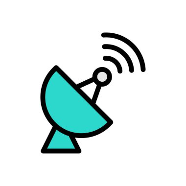 Web sitesi tasarımı ve masaüstü zarfları için uydu simgesi, geliştirme. premium paket.