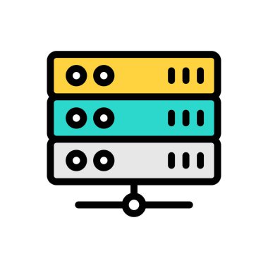 Web sitesi tasarımı ve masaüstü zarfları için sunucu simgesi, geliştirme. premium paket.