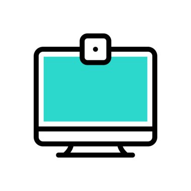 Web sitesi tasarımı ve masaüstü zarfları için webcam simgesi, geliştirme. premium paket.