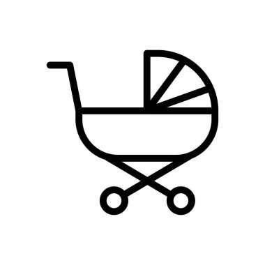 pram vektörü ince çizgi simgesi