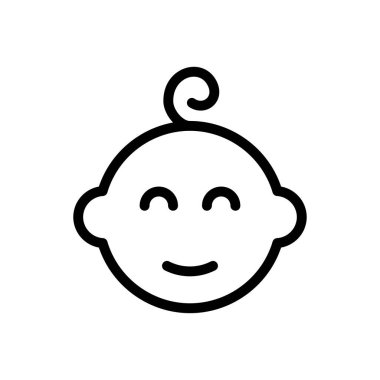 çocuk yüz vektörü ince çizgi simgesi