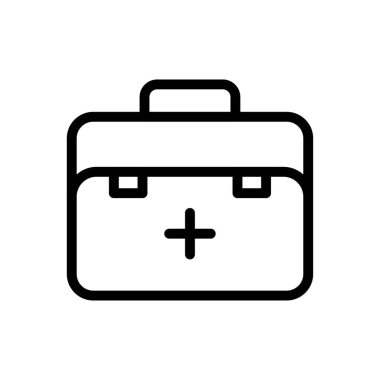 tıbbi malzeme taşıyıcı ince çizgi simgesi