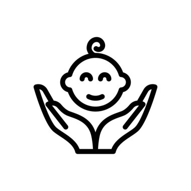 bebek bakımı vektörü ince çizgi simgesi