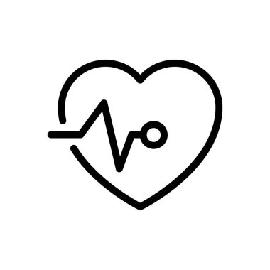 kalp atışları vektör ince çizgi simgesini atar