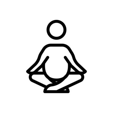 hamile yoga vektörü ince çizgi simgesi