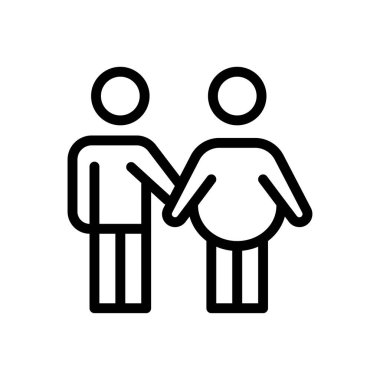 çift vektör ince çizgi simgesi