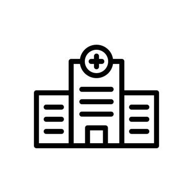 Hastane vektörü ince çizgi simgesi