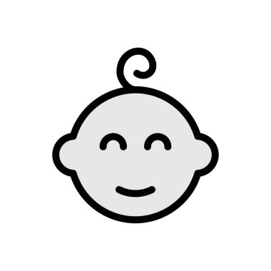 çocuk yüz vektör renk çizgisi simgesi