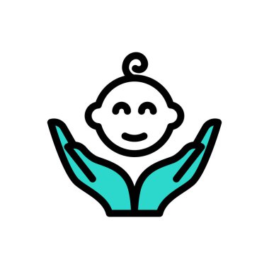 bebek bakımı renk çizgisi simgesi