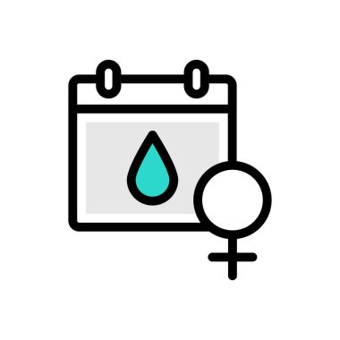 jinekoloji vektör renk çizgisi simgesi