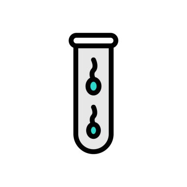 sperm testi vektör renk çizgisi simgesi