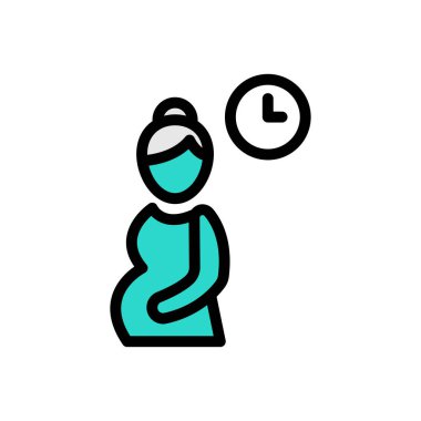 hamilelik zamanı vektör renk çizgisi simgesi