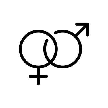 cinsiyet vektörü glyph düz simgesi