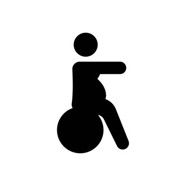 Hamile kadın egzersiz vektörü kabartma simgesi