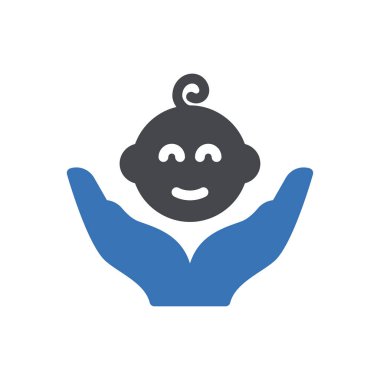 yeni doğan bakım vektörü kabartma renk simgesi