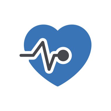 kalp atışları vektör glifinin renk simgesini belirler