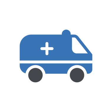 ambulans vektör renk simgesi