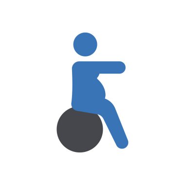 hamile kadın egzersiz vektörü kabartma renk simgesi