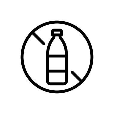 Kısıtlı şişe vektörü ince çizgi simgesi