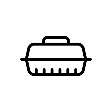 Plastik kutu vektörü ince çizgi simgesi